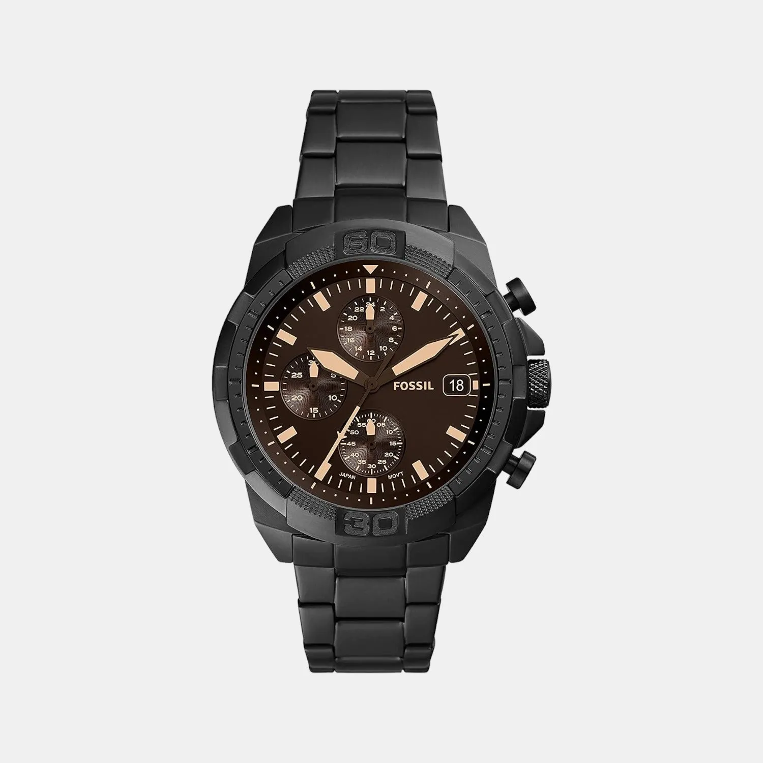 Men's Black Stainless Steel Chronograph Watch FS5851