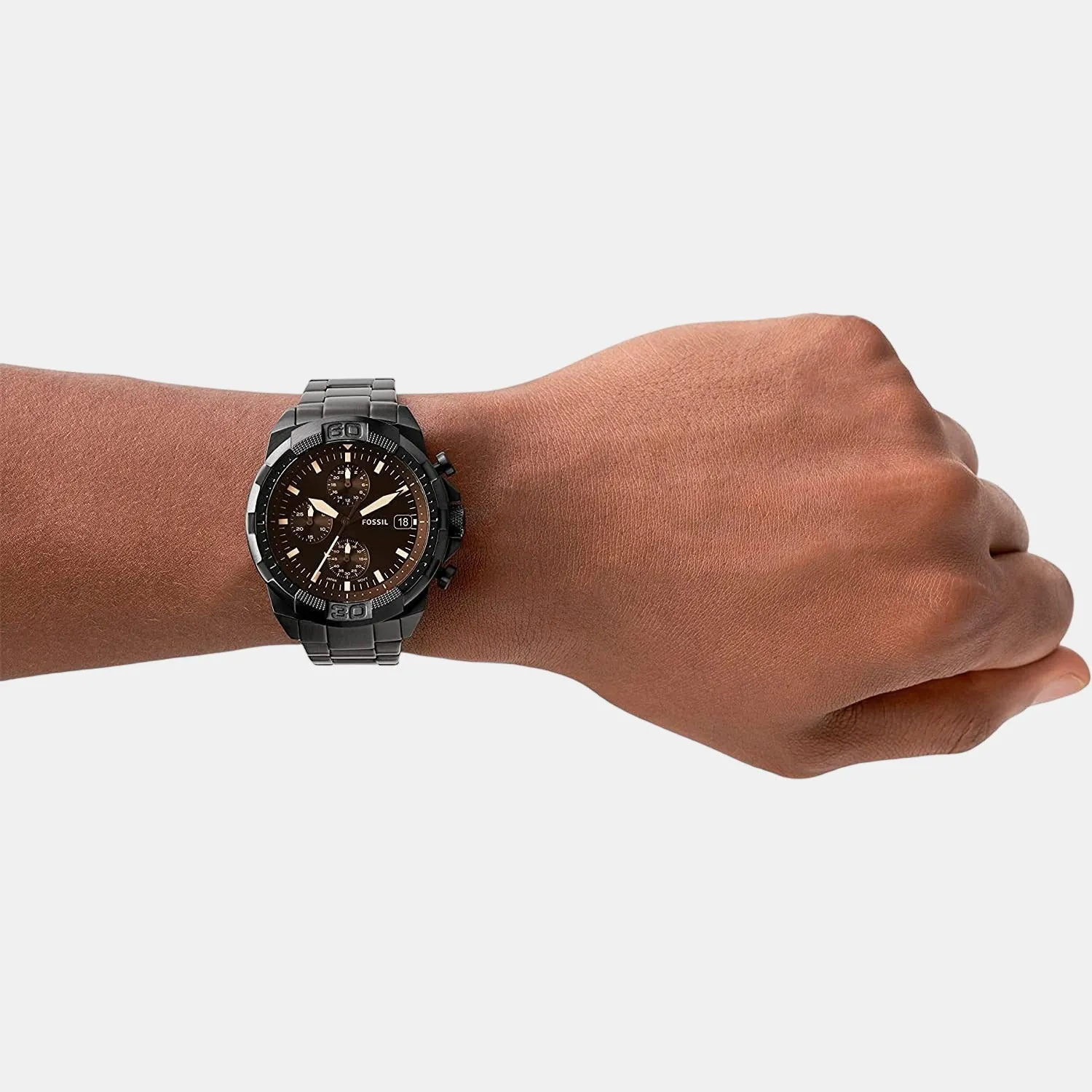 Men's Black Stainless Steel Chronograph Watch FS5851