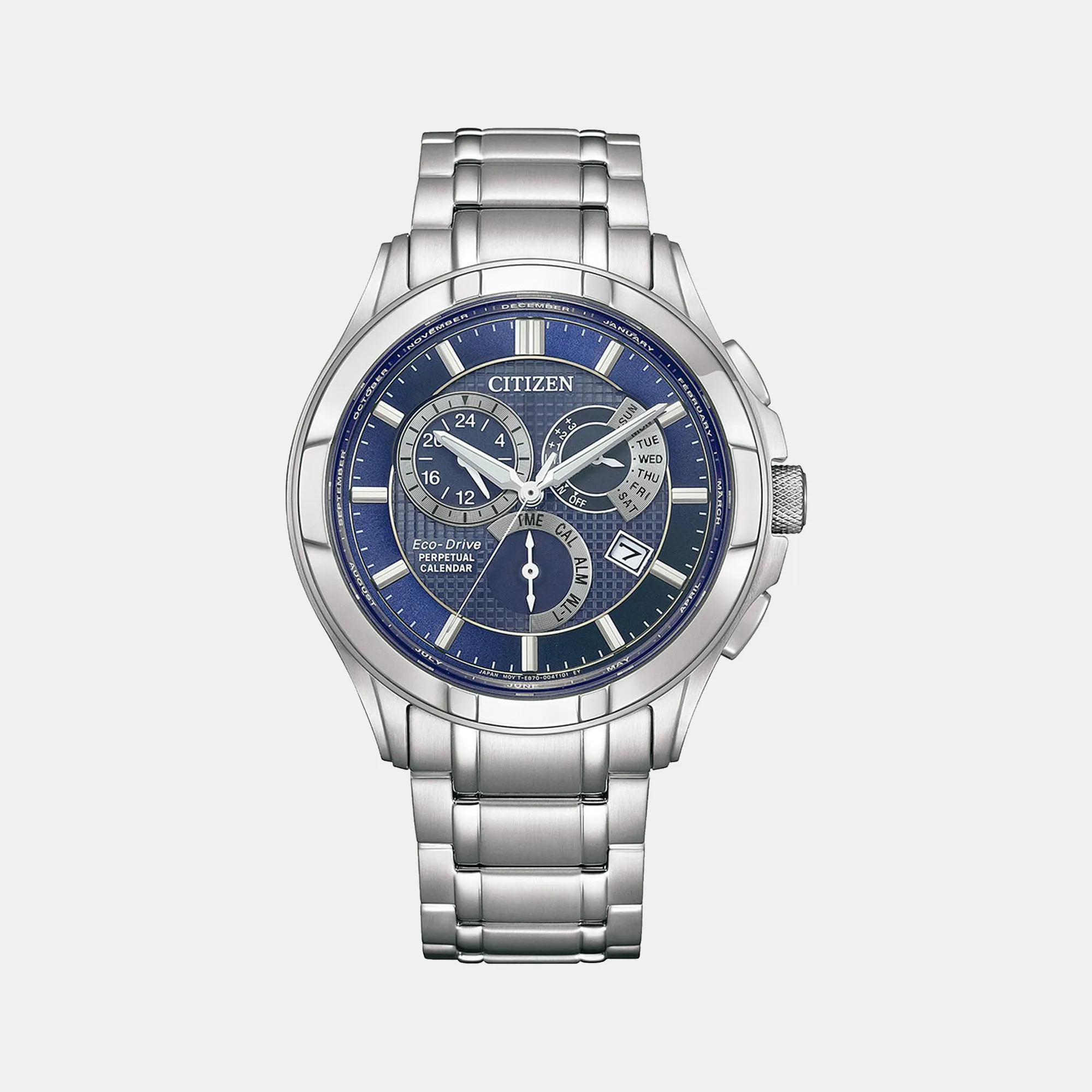 Men's Blue Eco-Drive Stainless Steel Chronograph Watch BL8160-58L