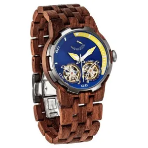 Men's Dual Wheel Automatic Kosso Wood Watch - For High End Watch Collectors
