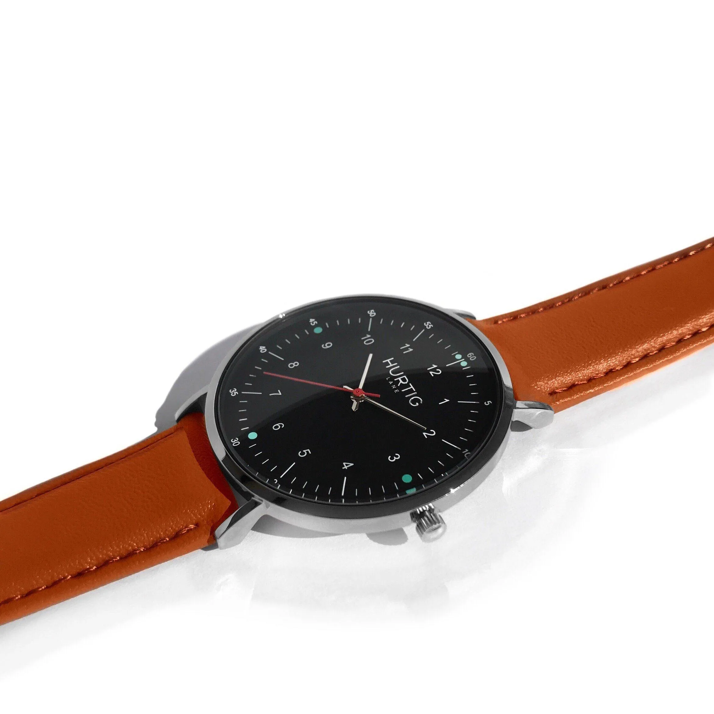 Moderno Vegan Leather Watch Silver, Black & Tan