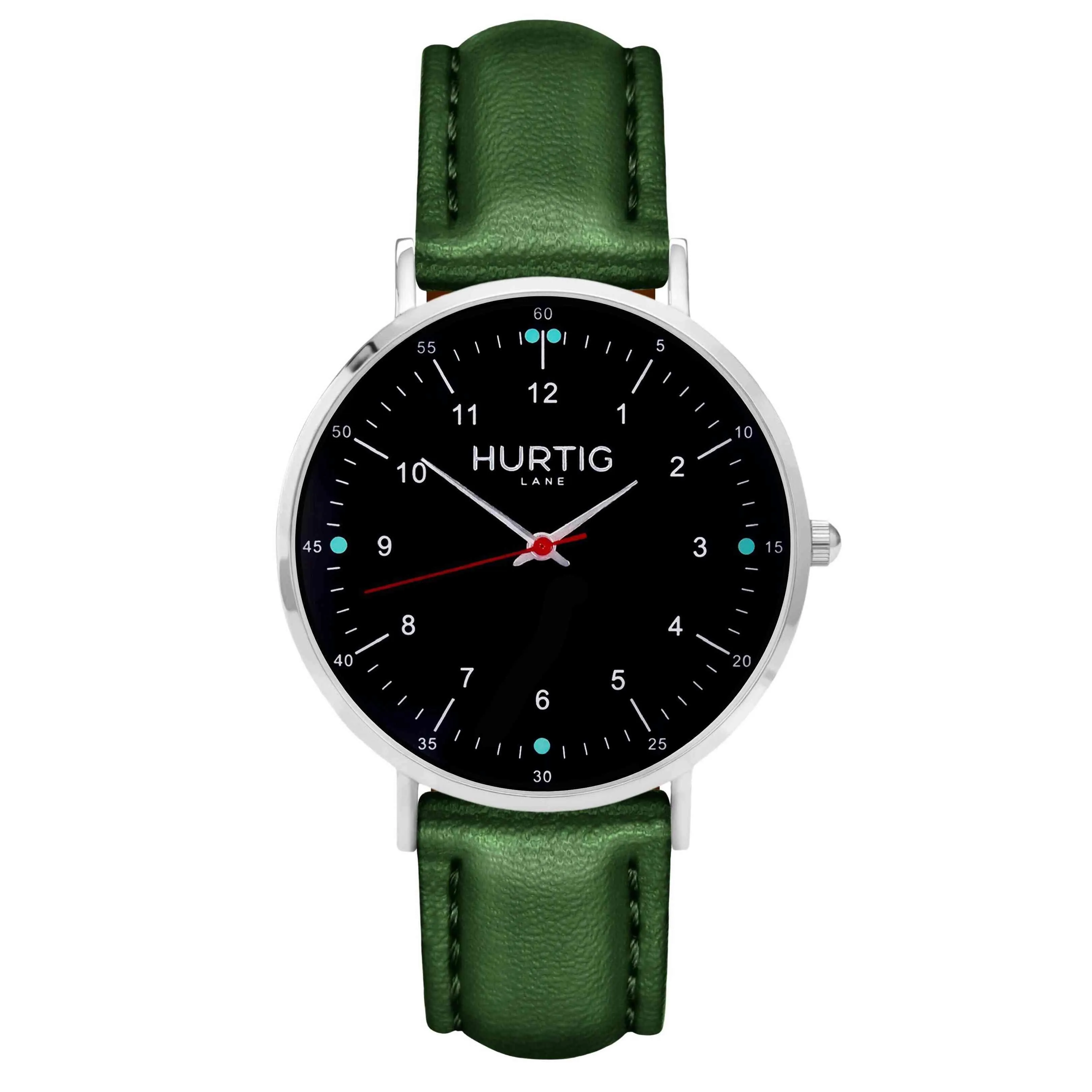 Moderno Vegan Leather Watch Silver, Black & Tan