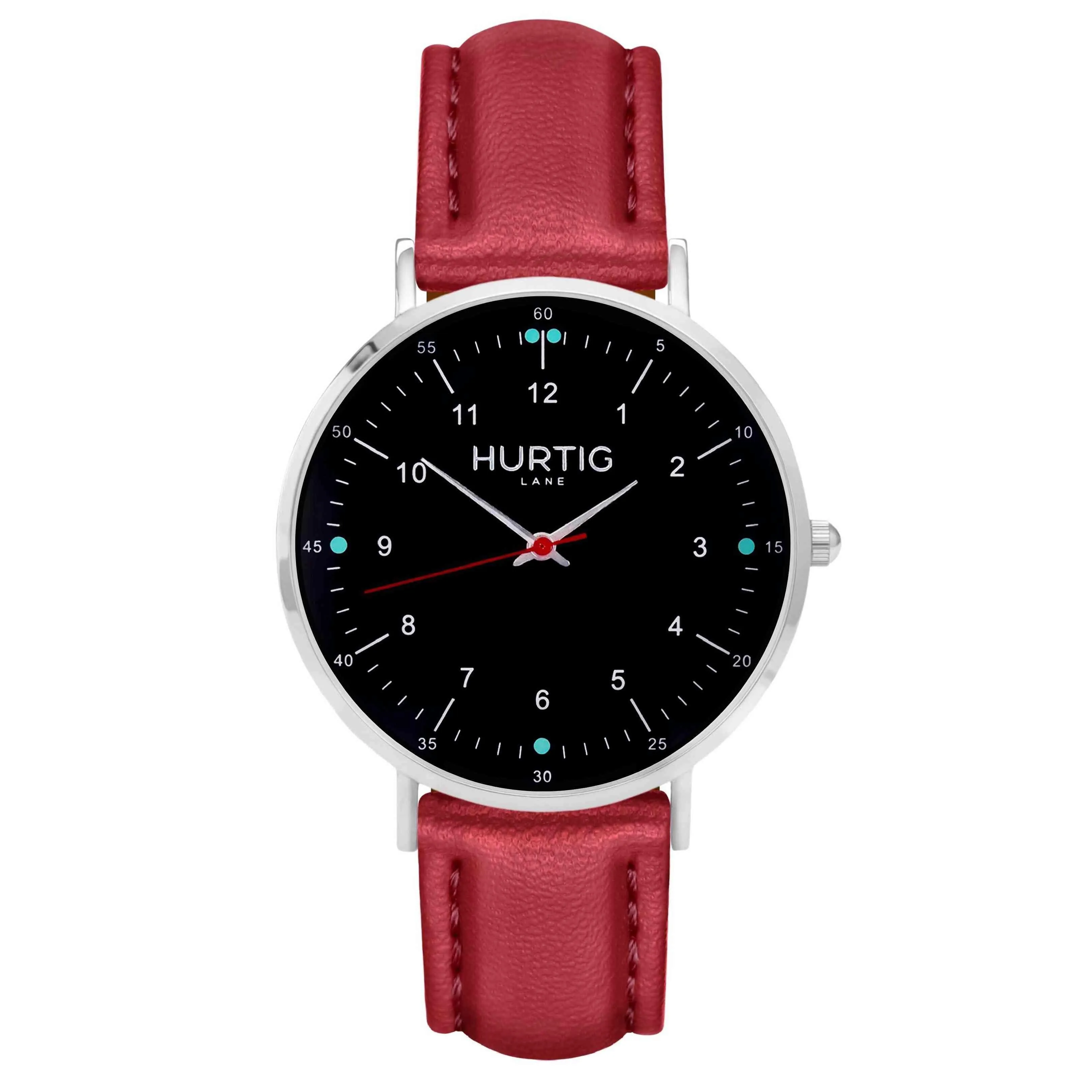 Moderno Vegan Leather Watch Silver, Black & Tan