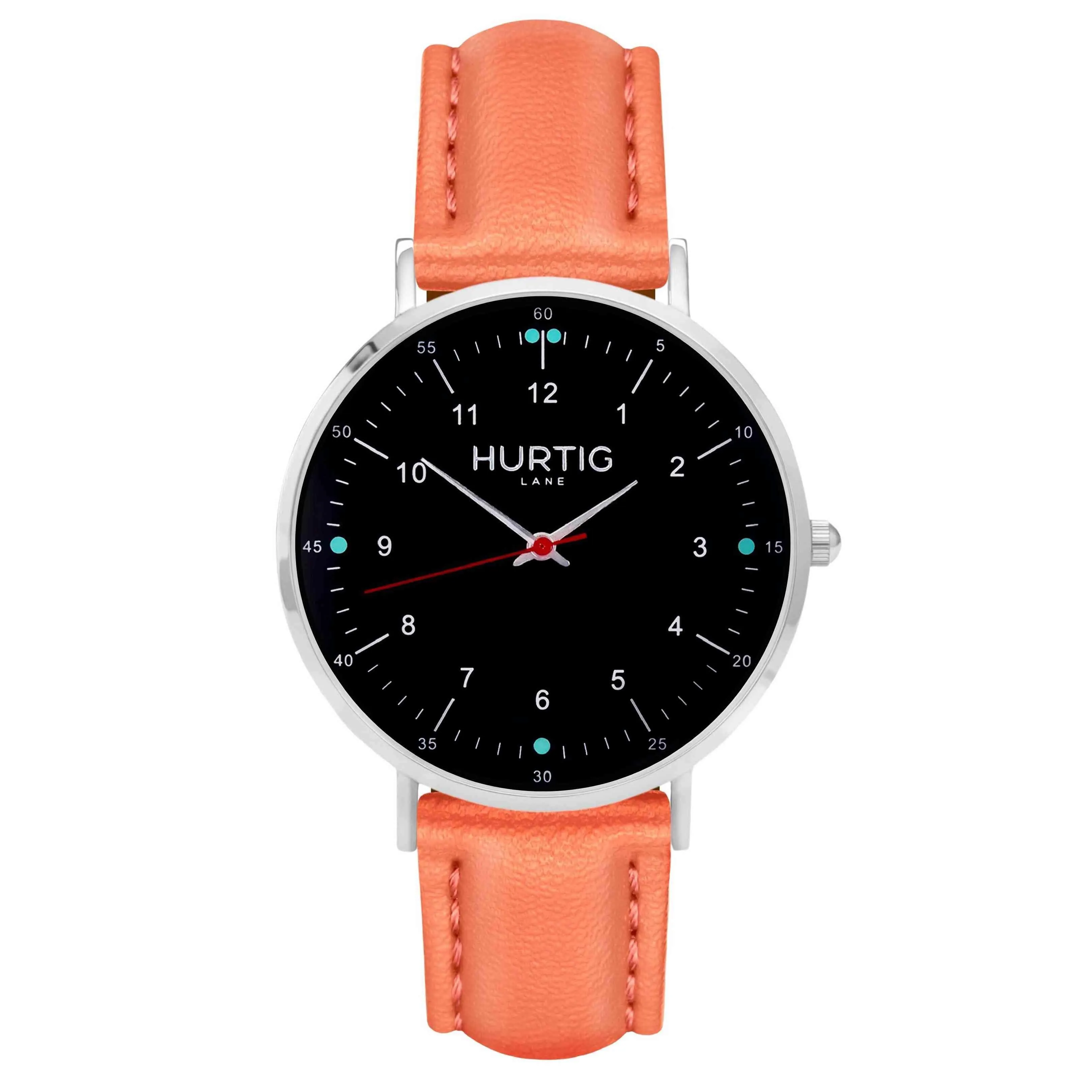 Moderno Vegan Leather Watch Silver, Black & Tan