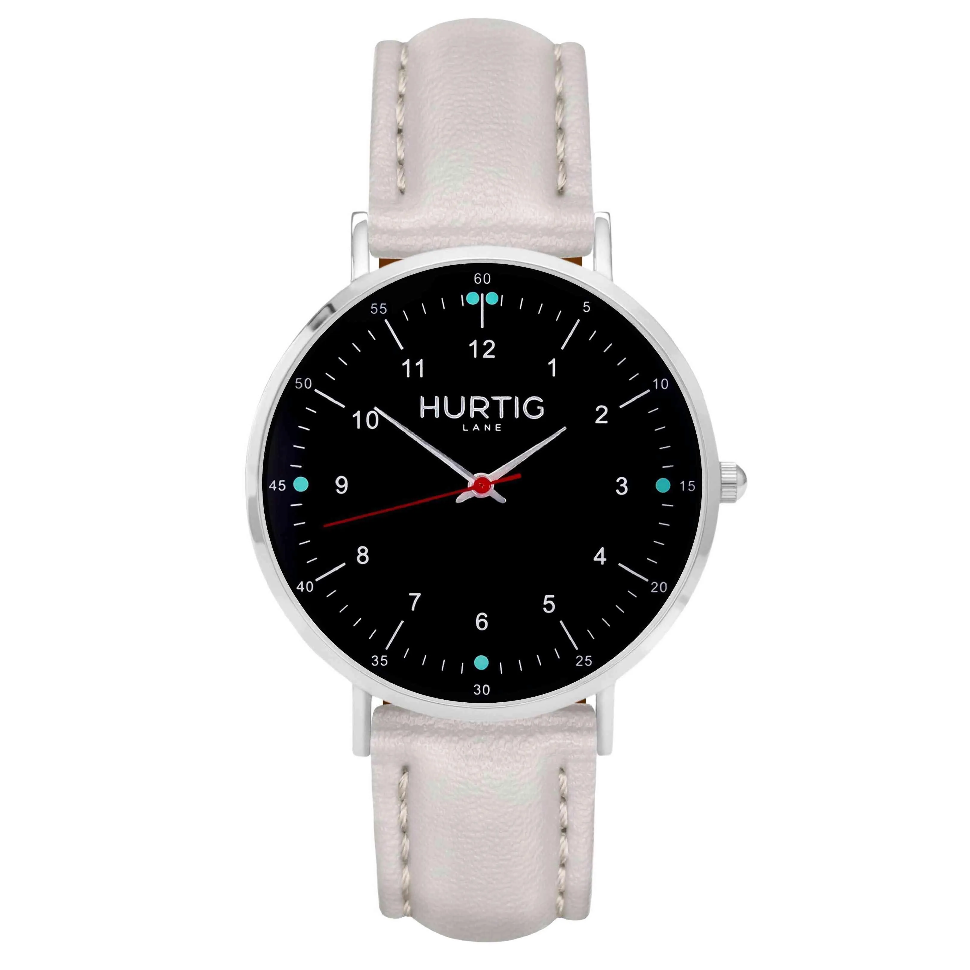 Moderno Vegan Leather Watch Silver, Black & Tan