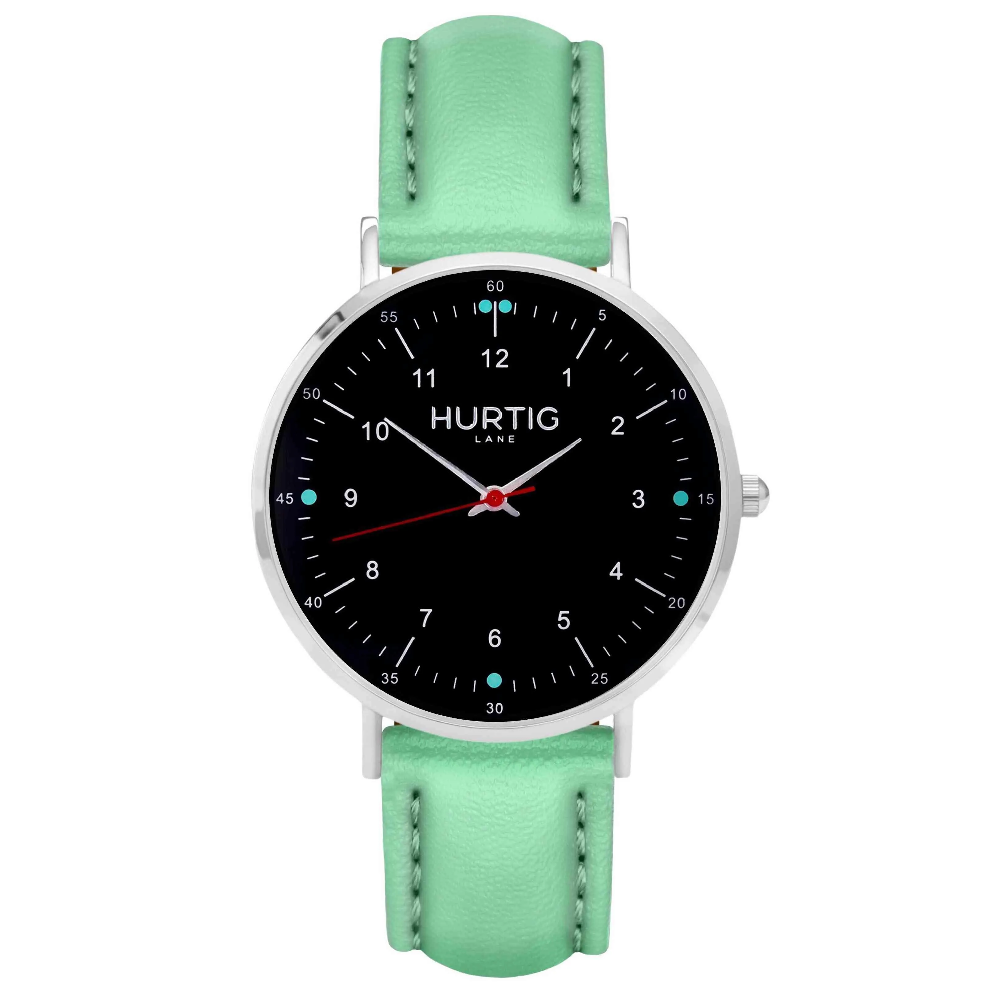 Moderno Vegan Leather Watch Silver, Black & Tan