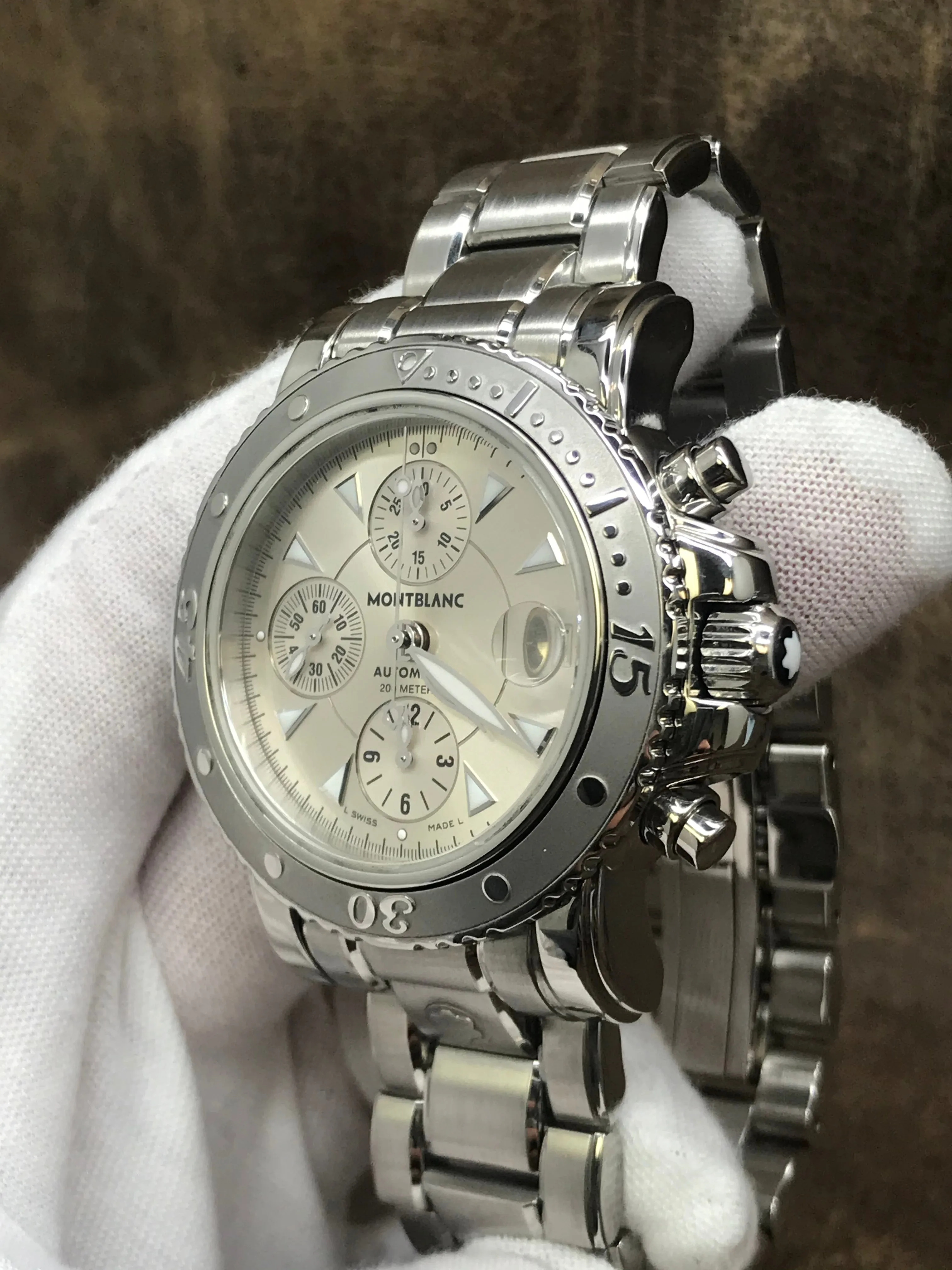 Montblanc Meisterstuck Sport 7034 Silver Sunray Dial Automatic Men's Watch
