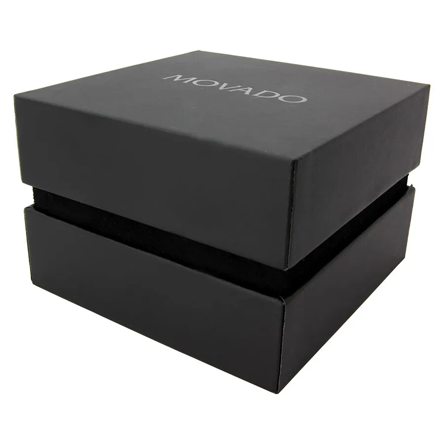 Movado Black Dial Black Leather Men's Watch 0606847