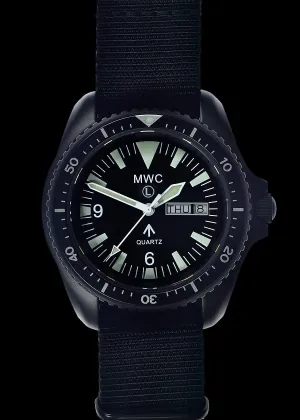 MWC 1999-2001 Pattern Quartz Day/Date Military Divers Watch in Covert Black PVD with Sapphire Crystal