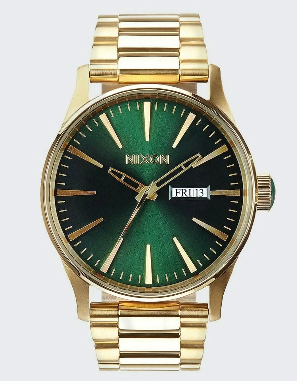 Nixon Sentry SS Watch - Gold/Green Sunray