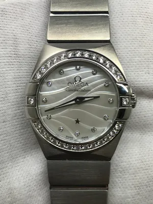 Omega Constellation 123.15.24.60.55.006 MOP Diamond Dial Quartz Women's Watch