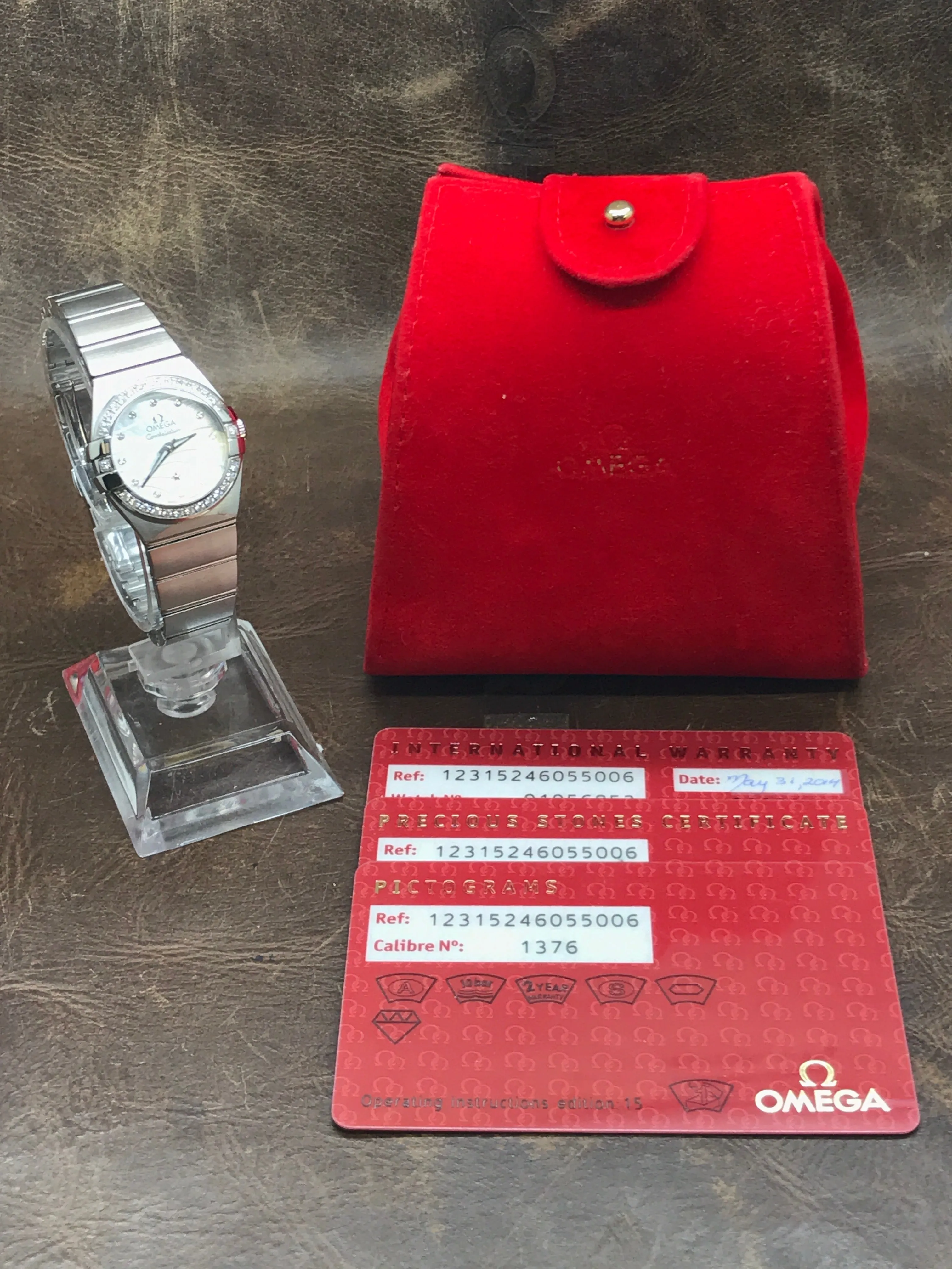 Omega Constellation 123.15.24.60.55.006 MOP Diamond Dial Quartz Women's Watch