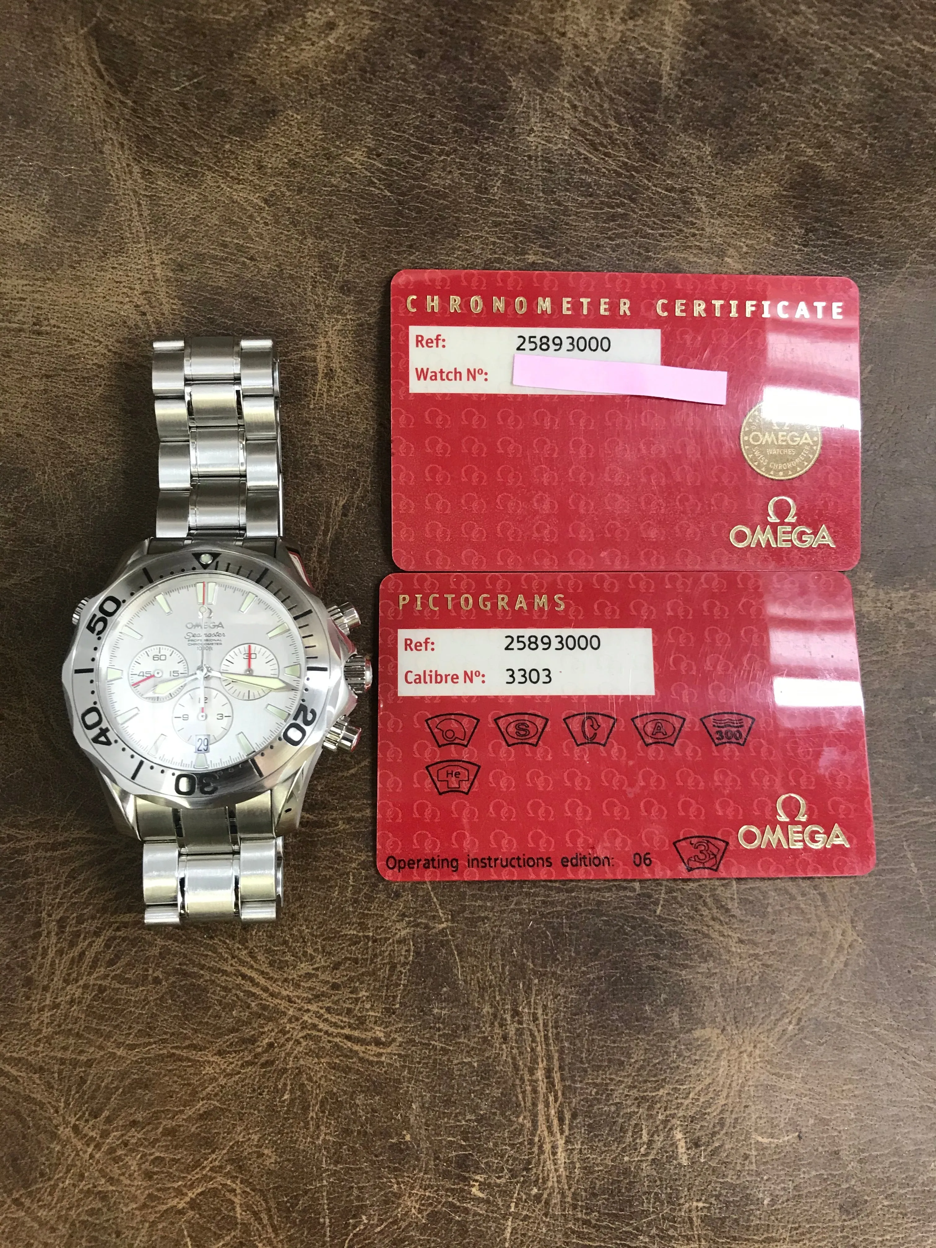 Omega Seamaster Chronograph US Special Edition 2589.30.00 Silver Dial Automatic Men's Watch