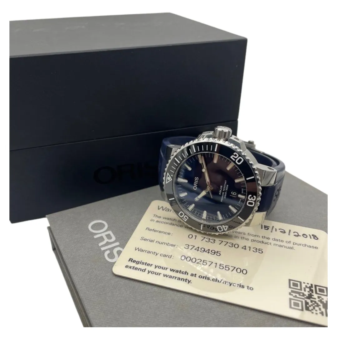 ORIS Aquis 43.5mm Automatic Blue Dial Watch 01 733 7730 4135