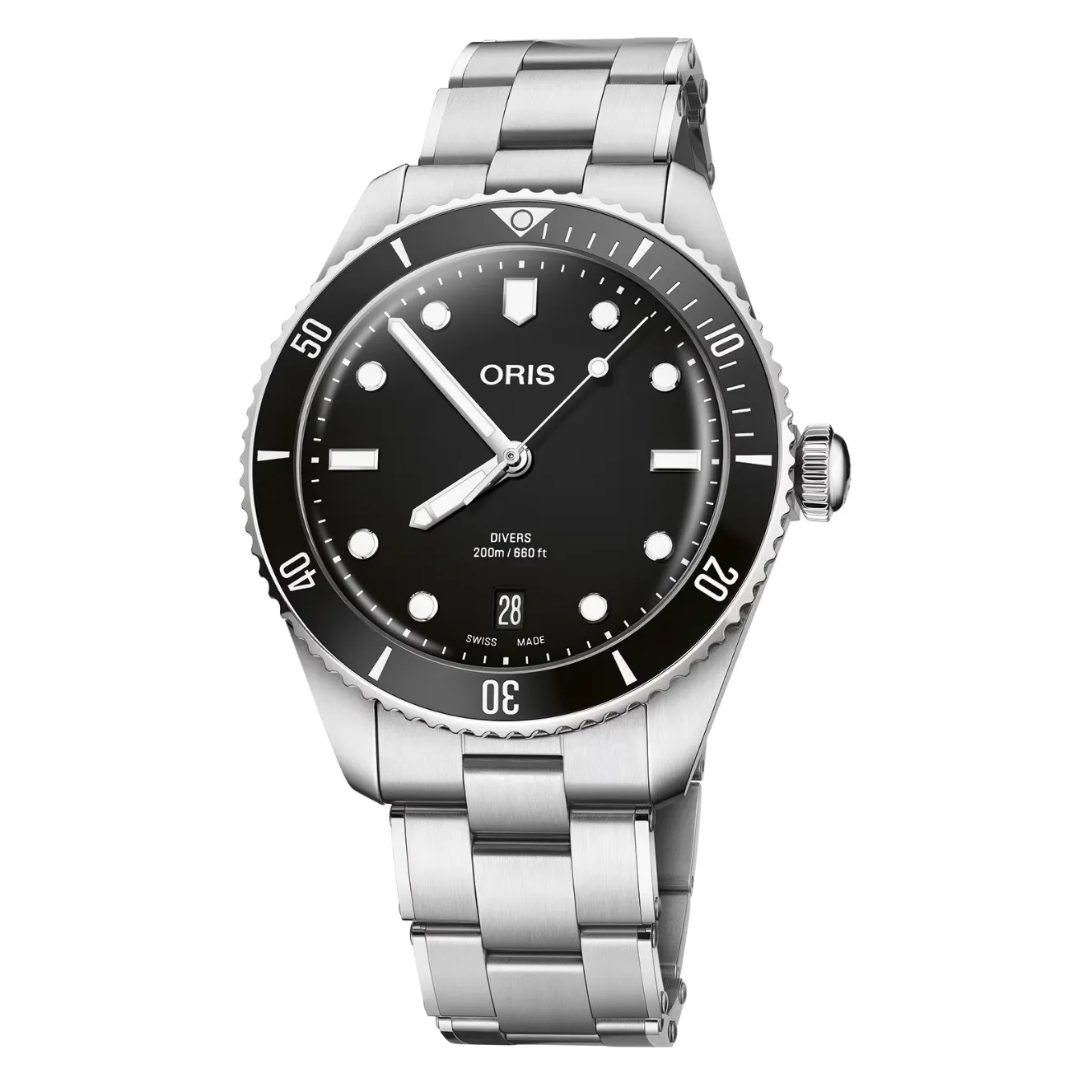 ORIS Divers Date 39mm Mens Watch Black Interchangeable Strap 01-733-7795-4054-SET