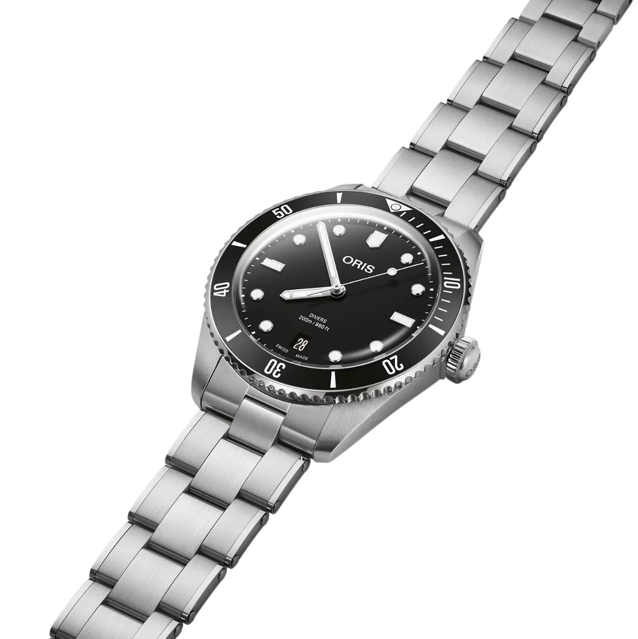 ORIS Divers Date 39mm Mens Watch Black Interchangeable Strap 01-733-7795-4054-SET