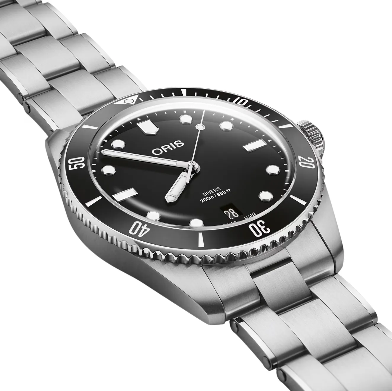 ORIS Divers Date 39mm Mens Watch Black Interchangeable Strap 01-733-7795-4054-SET