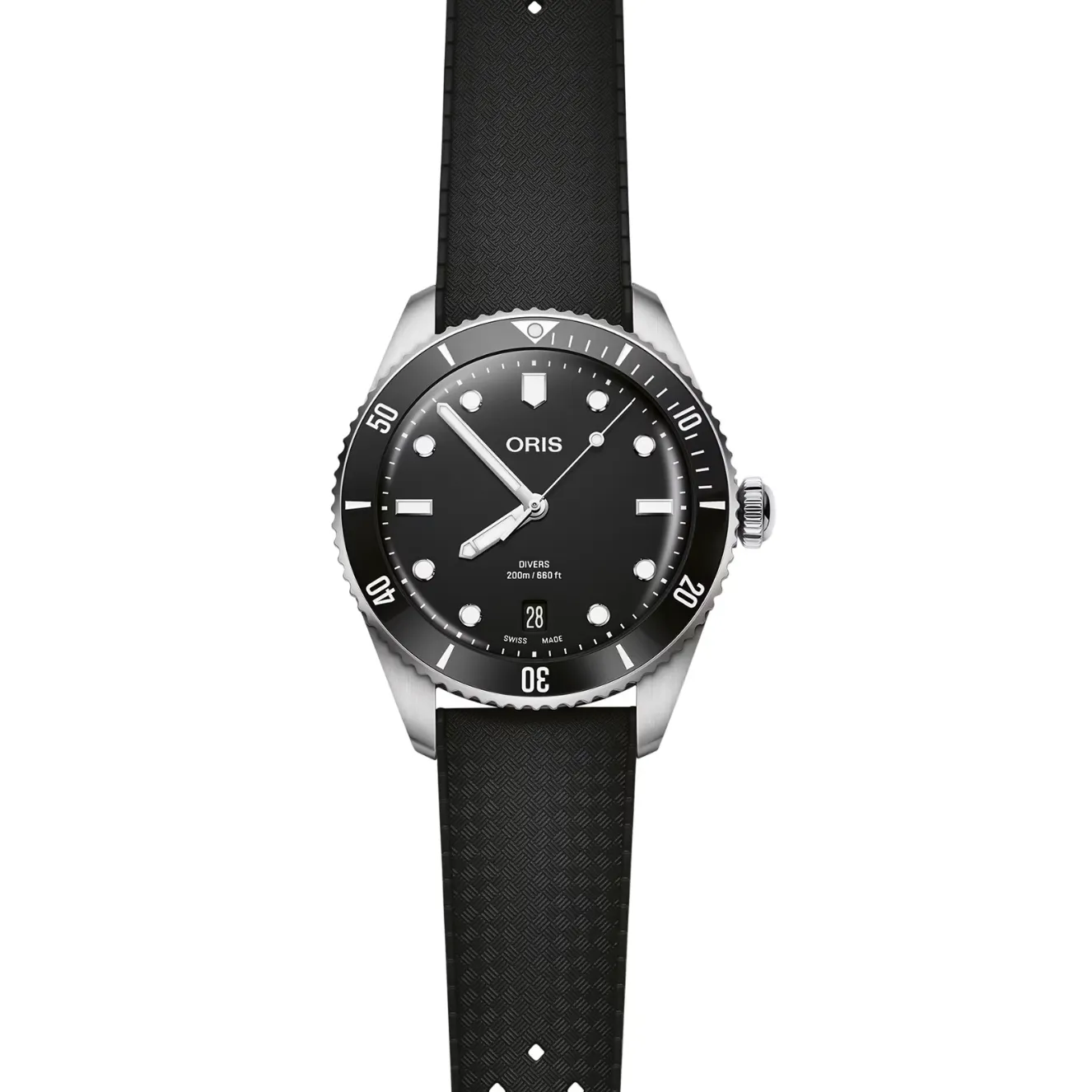 ORIS Divers Date 39mm Mens Watch Black Interchangeable Strap 01-733-7795-4054-SET