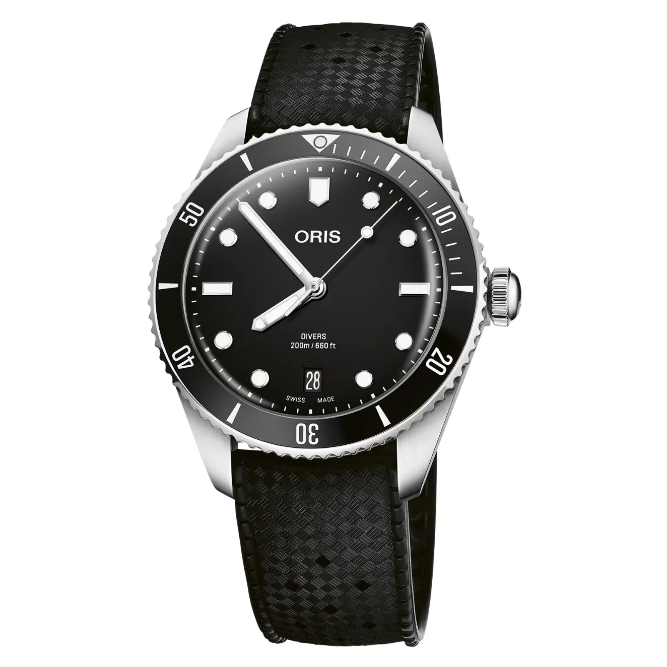 ORIS Divers Date 39mm Mens Watch Black Interchangeable Strap 01-733-7795-4054-SET