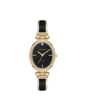 Oval Diamond Accented Bangle Watch
