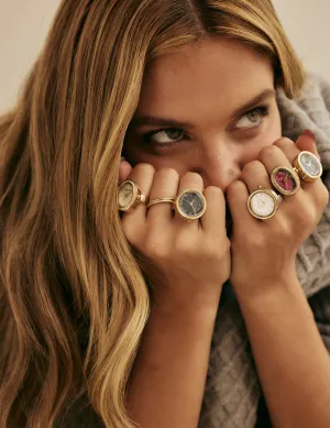 Oval Gemstone Ring Watch