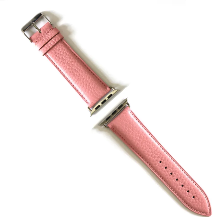 Pink Pebbled Leather Apple Watch Strap (38/40 mm)