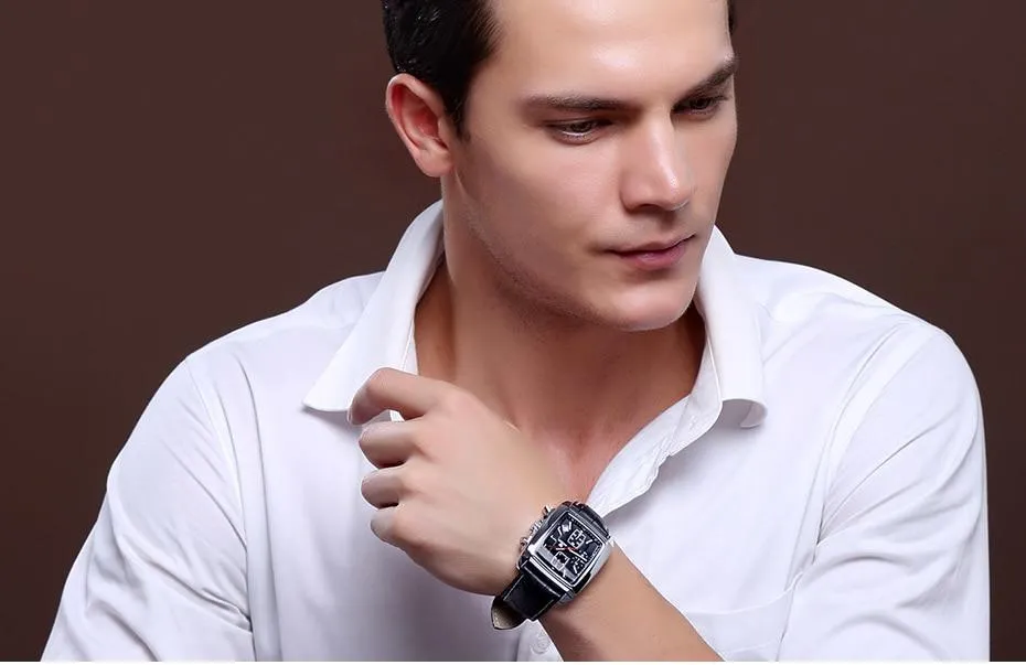 Premium Chronograph Leather Watch