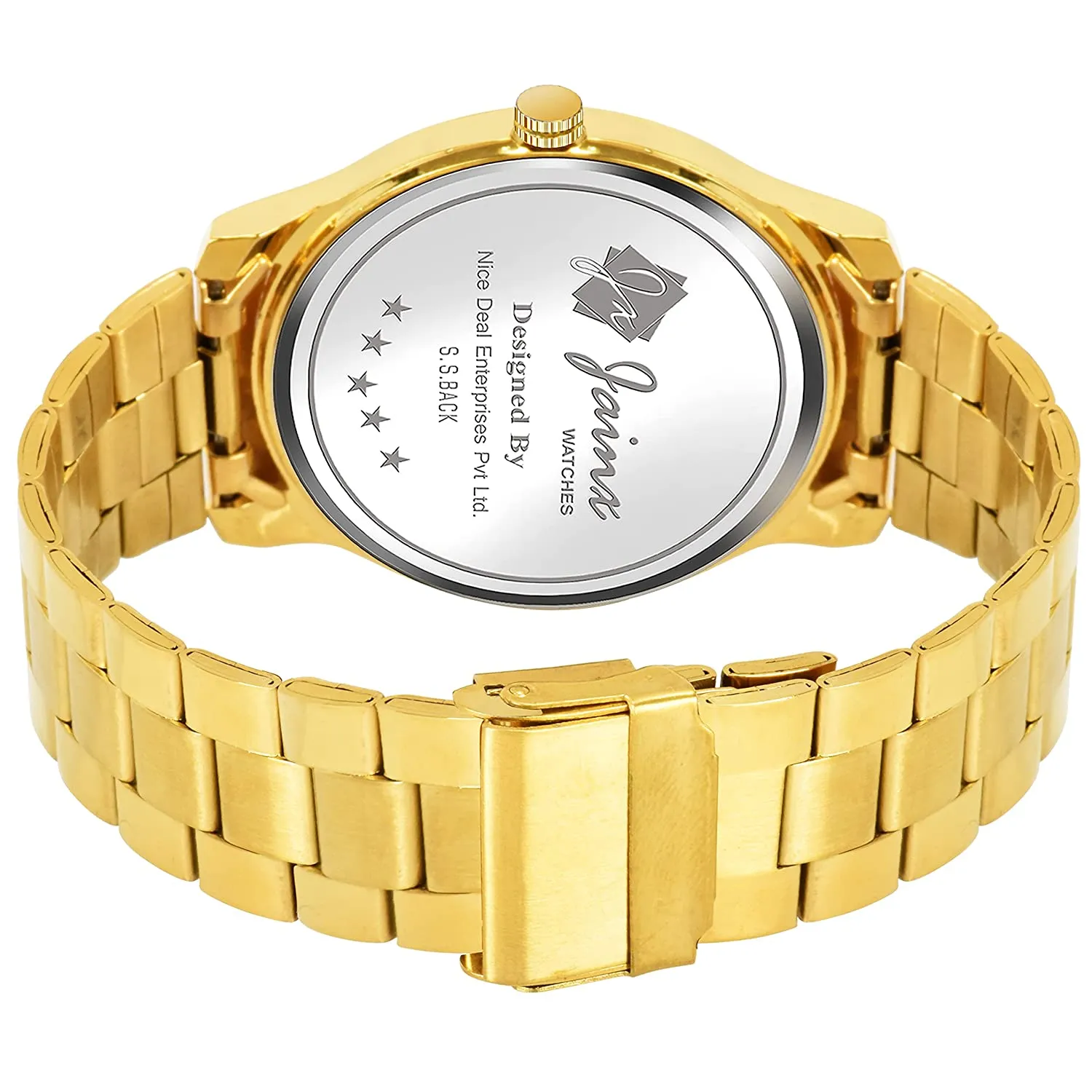 Premium Day and Date Function Golden Chain Analog Watch For Men - JM1156