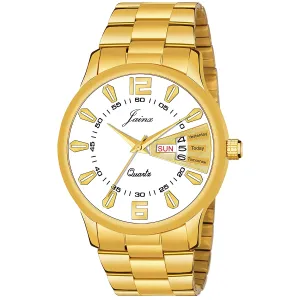 Premium Day and Date Function Golden Chain Analog Watch For Men -  JM1163
