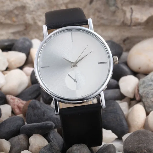 Quartz  Leather Strap Analog Wrist Watch For Women