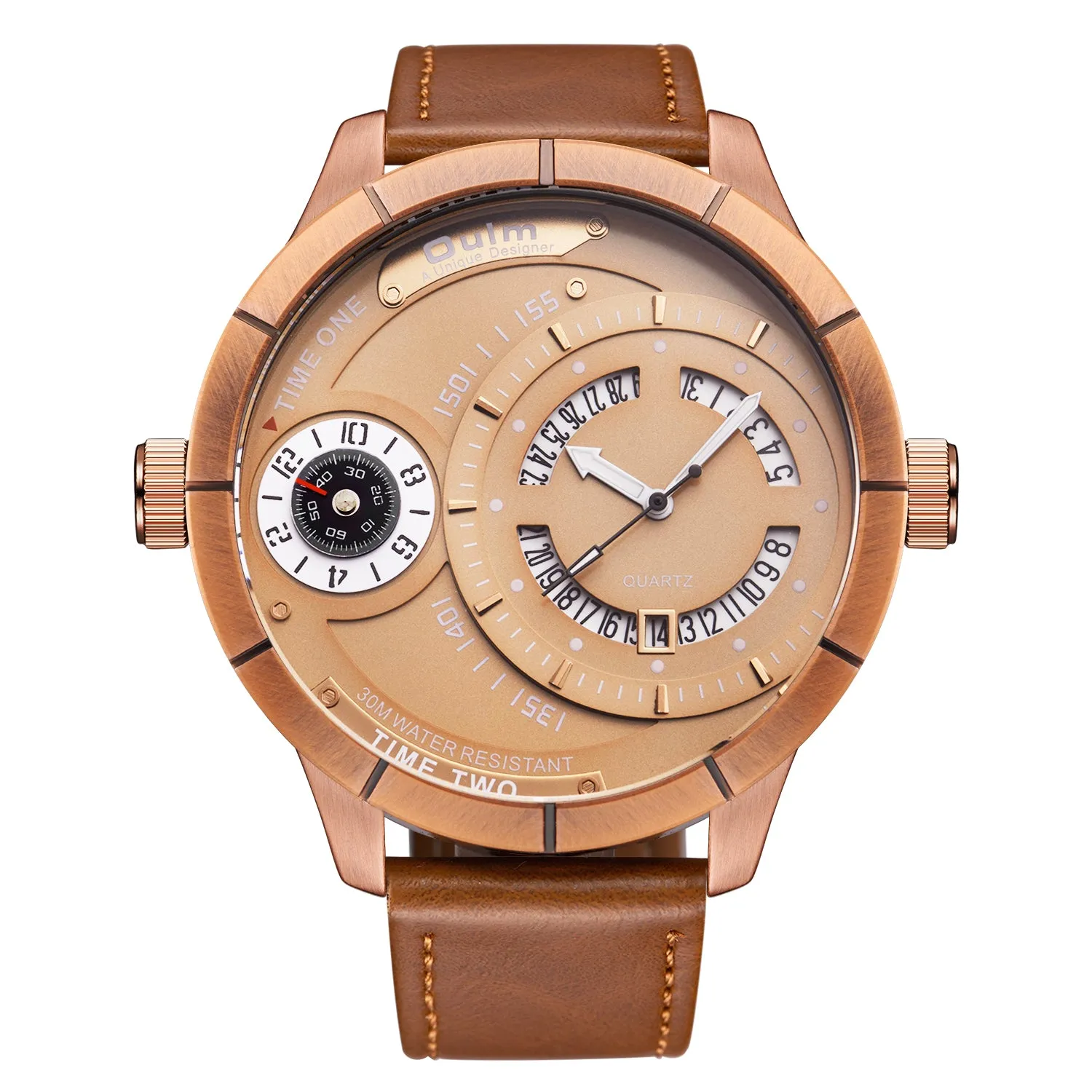 Quartz watch with double dial steel band W22HP86032