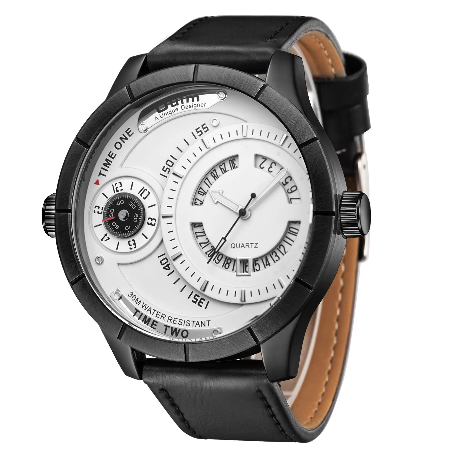 Quartz watch with double dial steel band W22HP86032