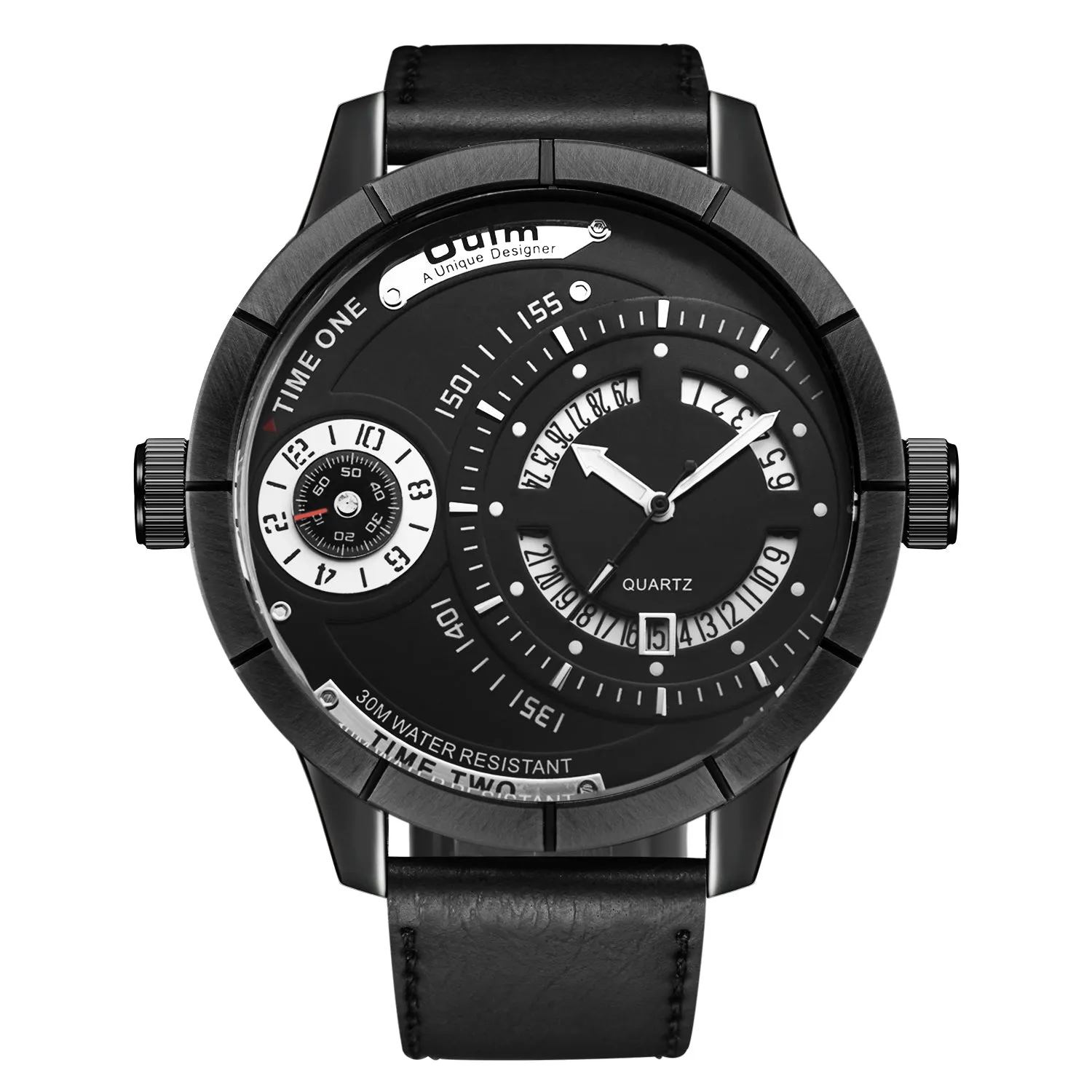 Quartz watch with double dial steel band W22HP86032