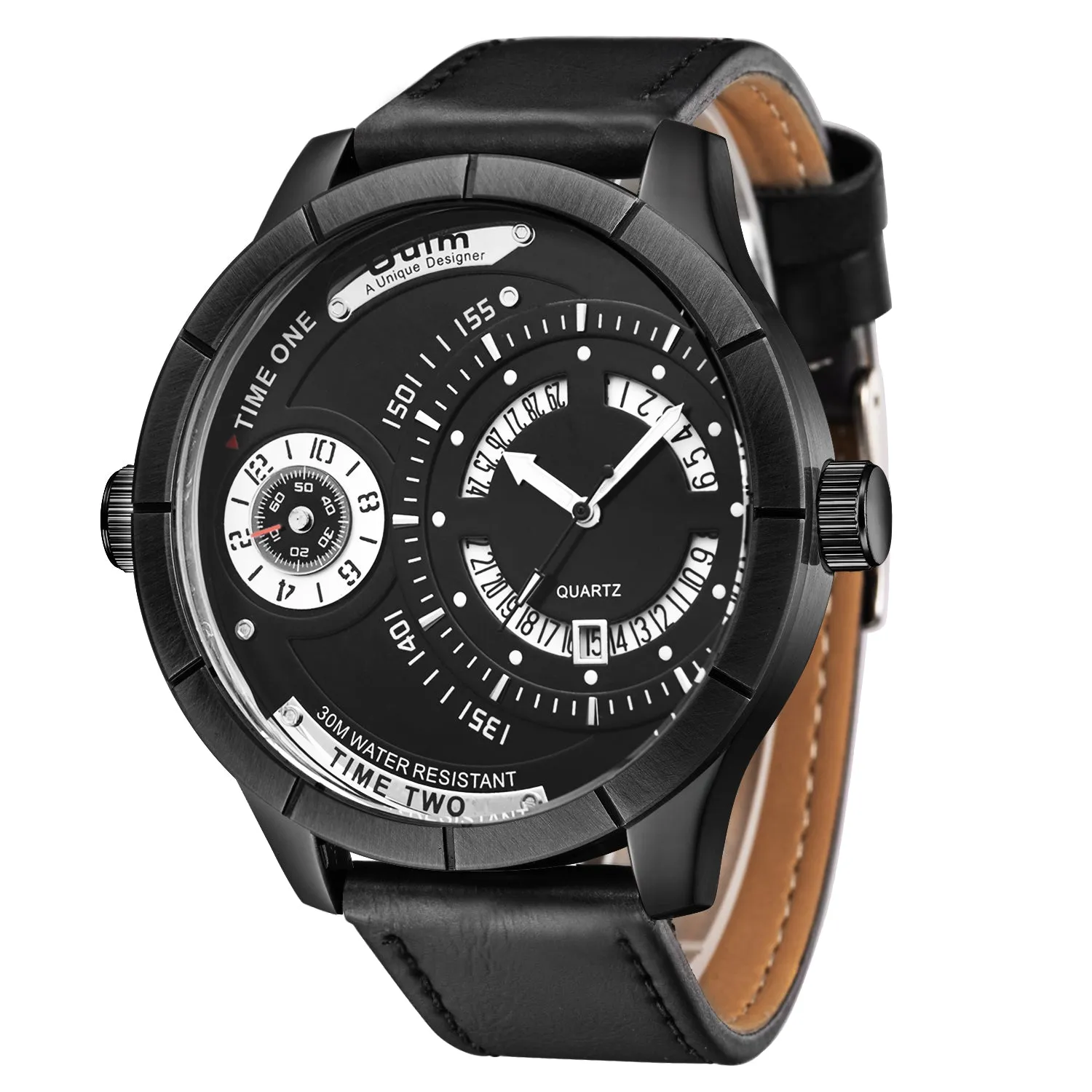 Quartz watch with double dial steel band W22HP86032