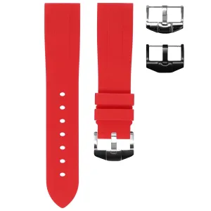 RED RUBBER STRAP FOR WATCHES WITH A 21MM LUG WIDTH