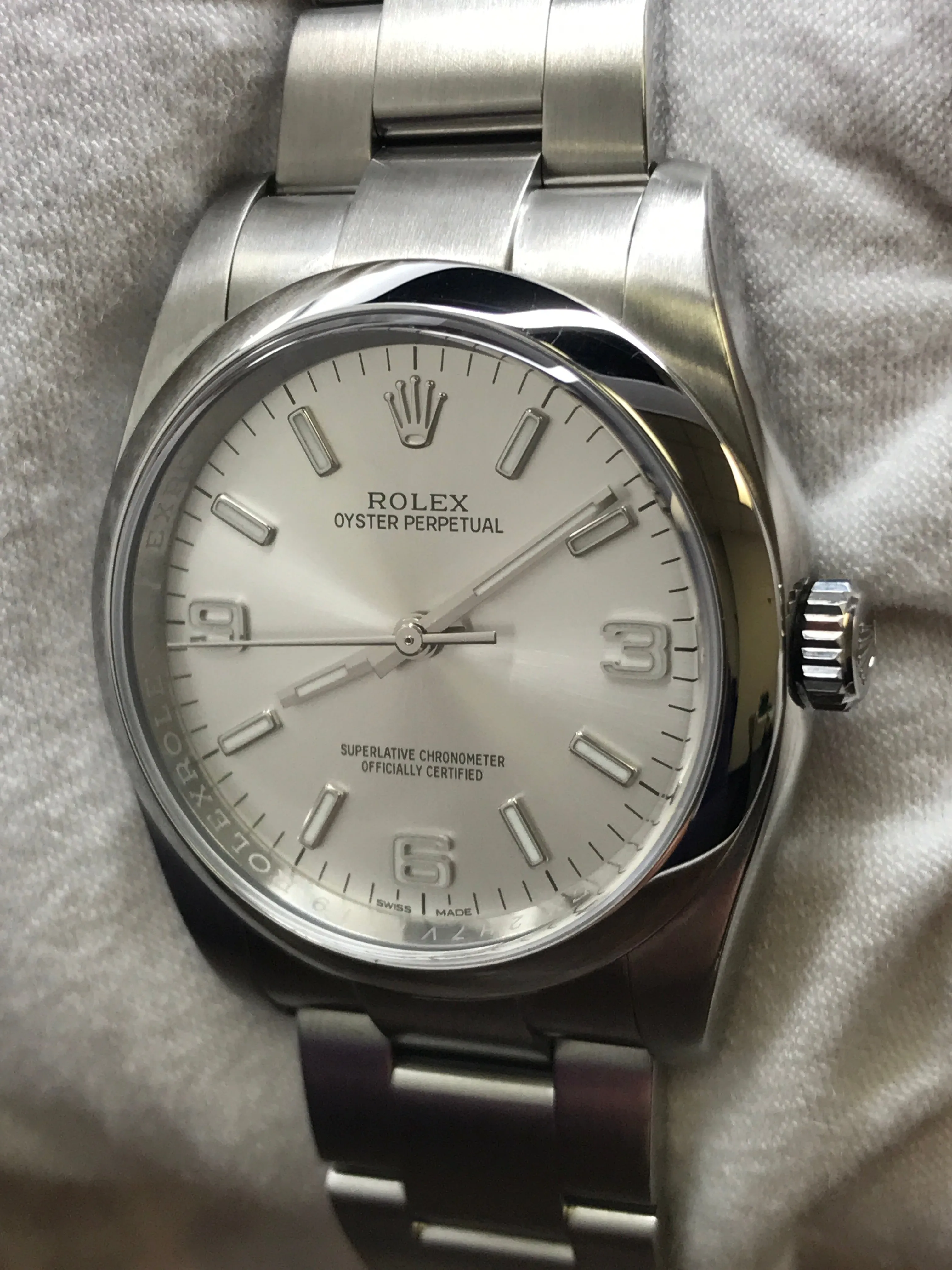 Rolex Oyster Perpetual 36mm 116000 Silver-tone Dial Automatic Watch