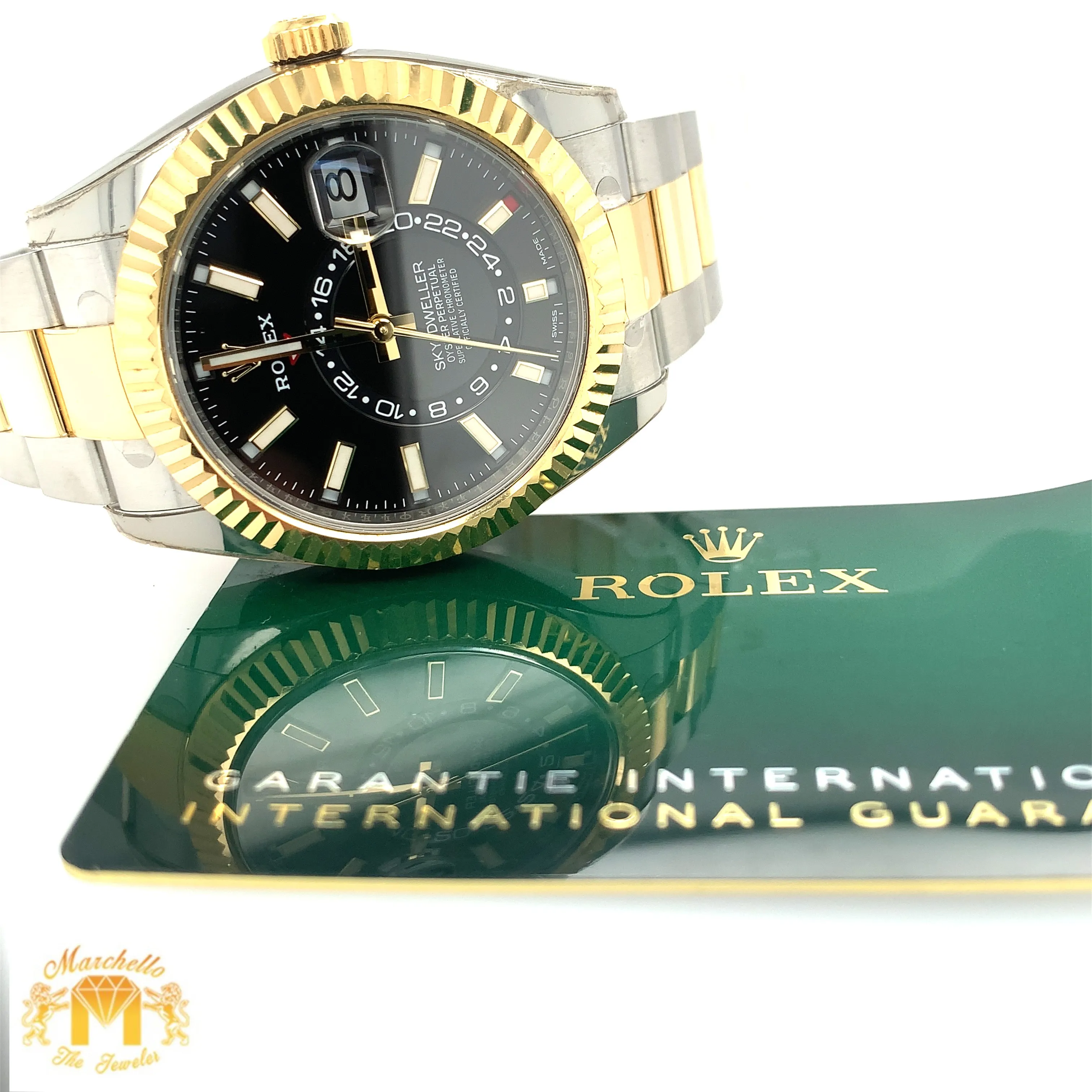 Rolex Sky-dweller Watch with Two-tone Oyster Bracelet (year 2020, Rolex papers)