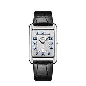 Rotary Gents Steel Rectangular Dial Dress Watch