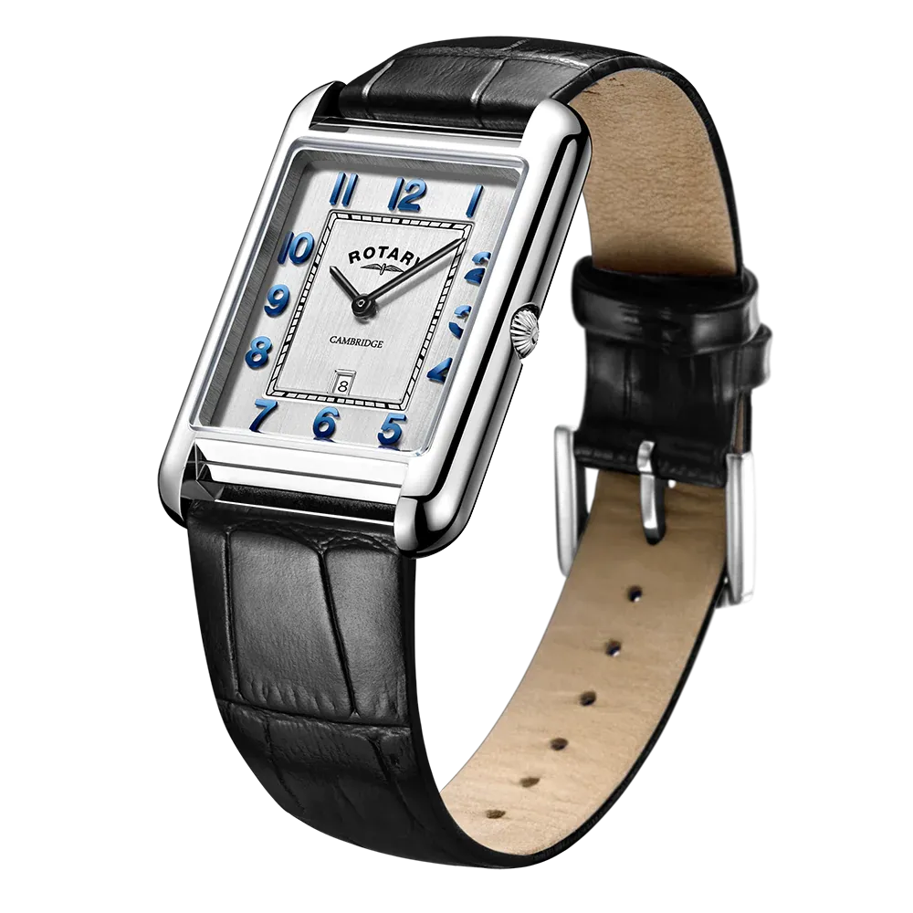 Rotary Gents Steel Rectangular Dial Dress Watch