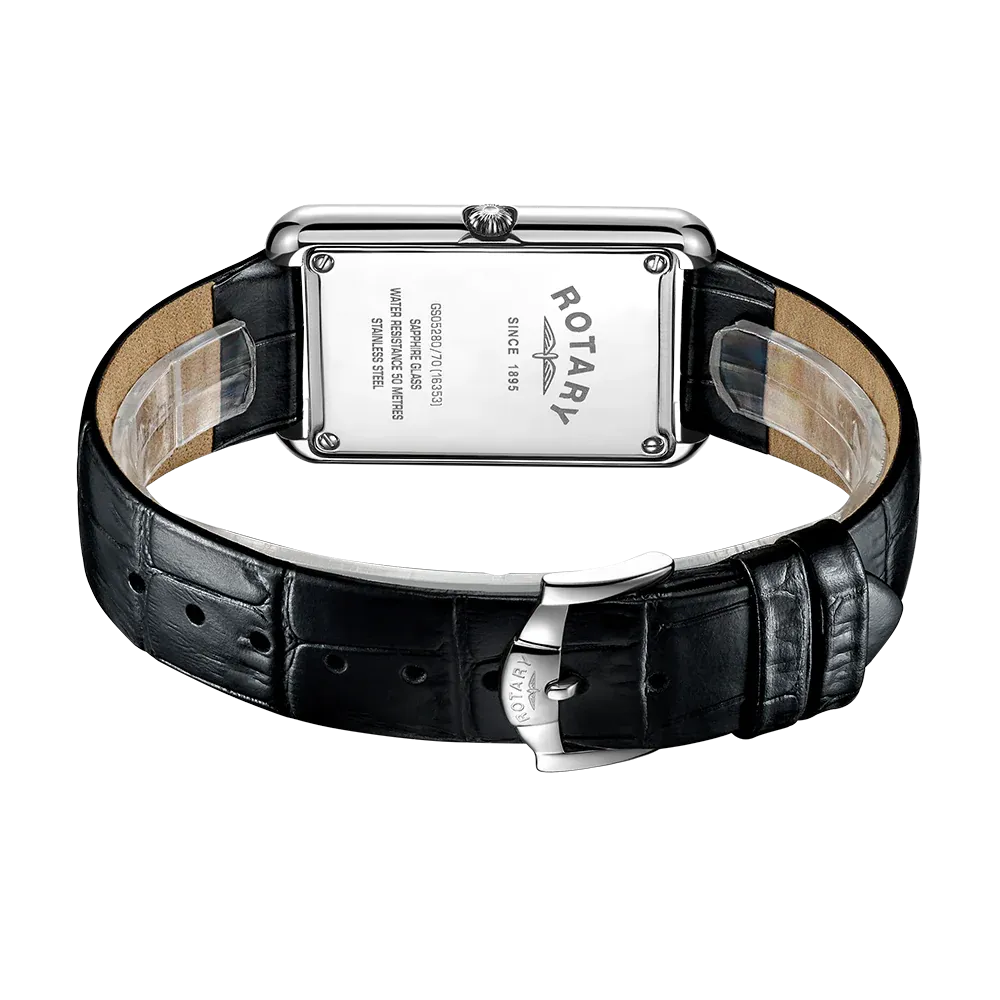Rotary Gents Steel Rectangular Dial Dress Watch