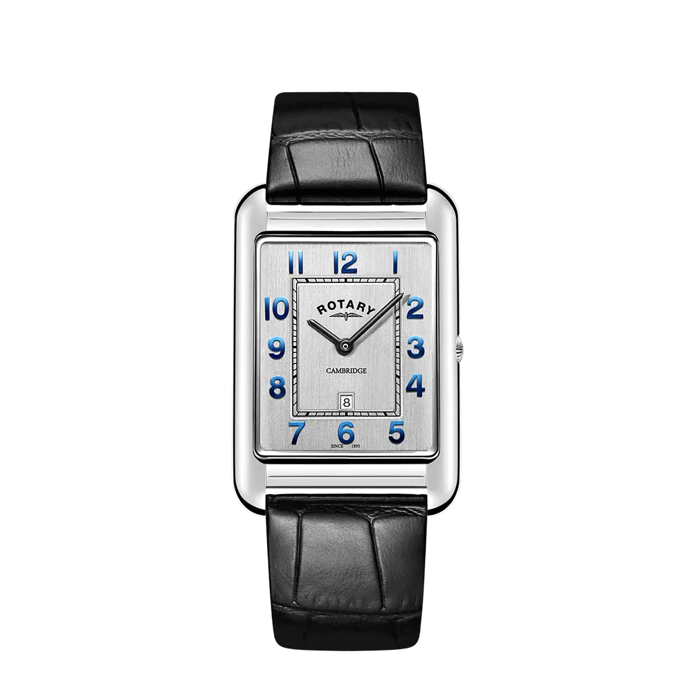Rotary Gents Steel Rectangular Dial Dress Watch