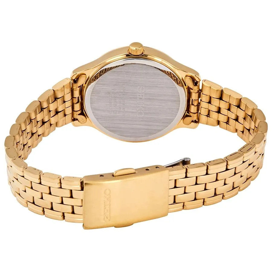Seiko Neo Classic Quartz White Dial Yellow Gold-tone Ladies Watch SUR646P1