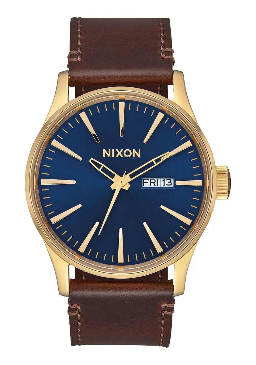 Sentry Leather - Polished Gold / Navy Sunray