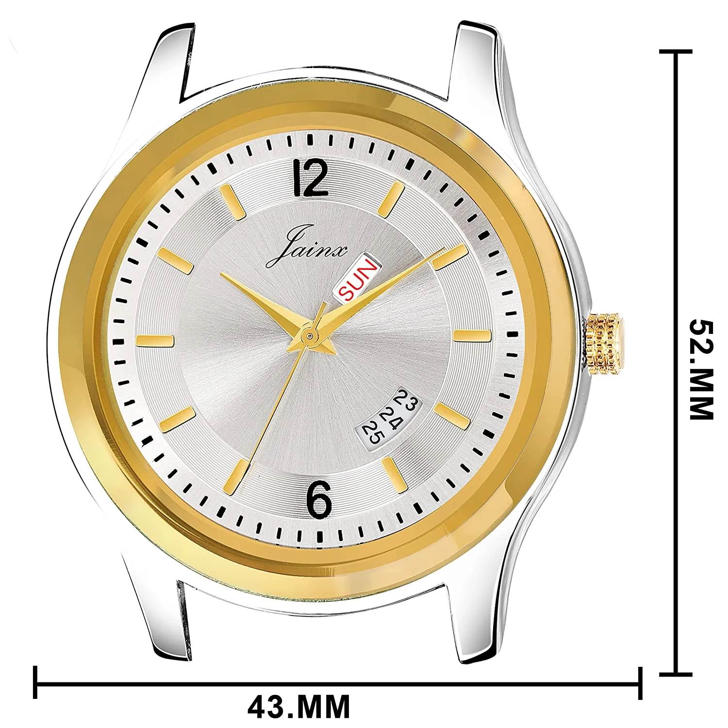 Silver Dial Day and Date Functioning Analog Watch - For Men JM1173
