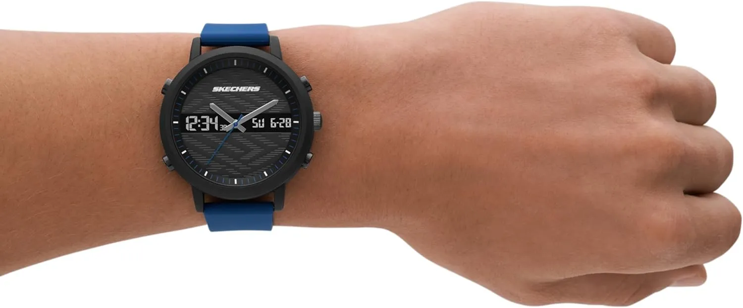 Skechers SR5072 Analog-Digital Watch for Men -  Lawndale Black, Blue