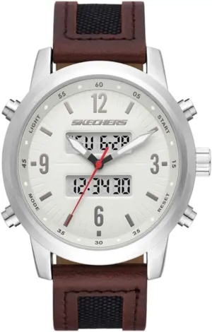 Skechers SR5183 Analog-Digital Watch for Men -  Crestmoore Silver/Brown