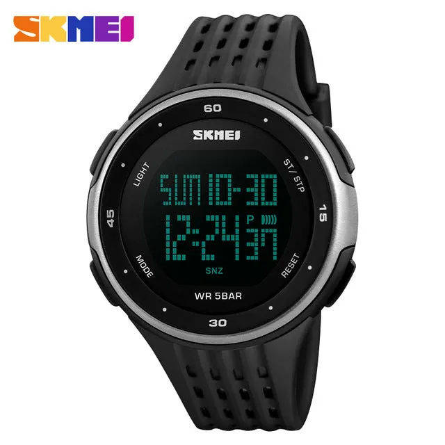SKMEI 1219 Digital Wristwatches Men Outdoor Sport Watches Chronograph Fashion Clock PU Band Waterproof Relogio Masculino Watch