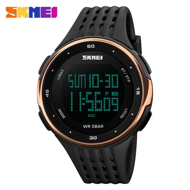 SKMEI 1219 Digital Wristwatches Men Outdoor Sport Watches Chronograph Fashion Clock PU Band Waterproof Relogio Masculino Watch
