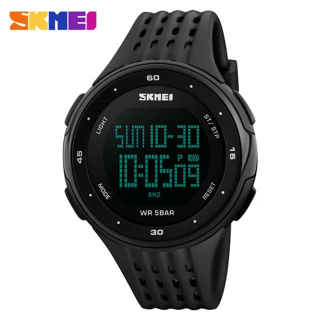 SKMEI 1219 Digital Wristwatches Men Outdoor Sport Watches Chronograph Fashion Clock PU Band Waterproof Relogio Masculino Watch
