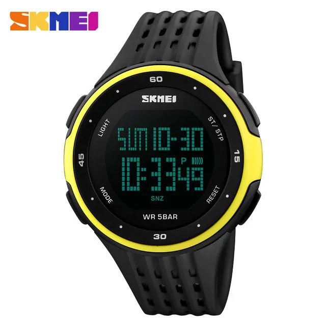 SKMEI 1219 Digital Wristwatches Men Outdoor Sport Watches Chronograph Fashion Clock PU Band Waterproof Relogio Masculino Watch